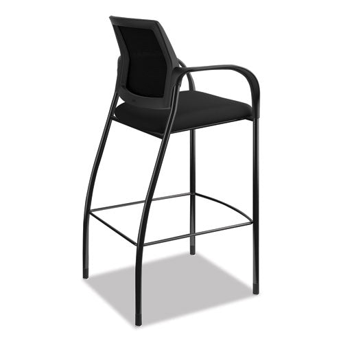 Image of HON® Ignition 2.0 Ilira-Stretch Mesh Back Cafe Height Stool, Supports Up to 300 lb, 31" High Seat, Black Seat/Back, Black Base