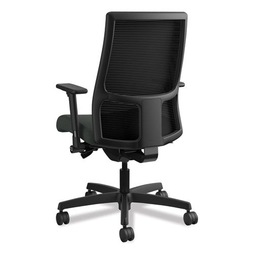 Image of HON® Ignition Series Mesh Mid-Back Work Chair, Supports Up To 300 Lb, 17.5" To 22" Seat Height, Iron Ore Seat, Black Back/base