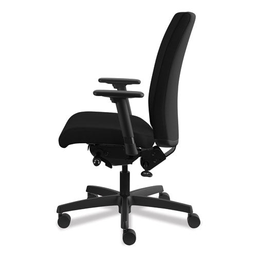 Image of HON® Ignition Series Mid-Back Work Chair, Supports Up To 300 Lb, 17" To 22" Seat Height, Black