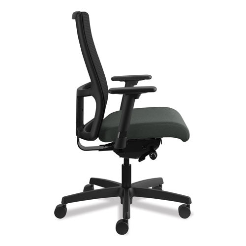 Image of HON® Ignition Series Mesh Mid-Back Work Chair, Supports Up To 300 Lb, 17.5" To 22" Seat Height, Iron Ore Seat, Black Back/base