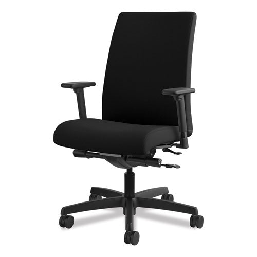 Image of HON® Ignition Series Mid-Back Work Chair, Supports Up To 300 Lb, 17" To 22" Seat Height, Black