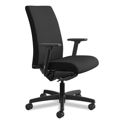 Image of HON® Ignition Series Mid-Back Work Chair, Supports Up To 300 Lb, 17" To 22" Seat Height, Black