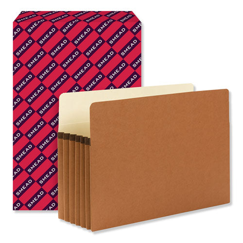 Image of Smead Redrope Drop Front File Pockets, 5.25" Expansion, Legal Size, Redrope, 50/box