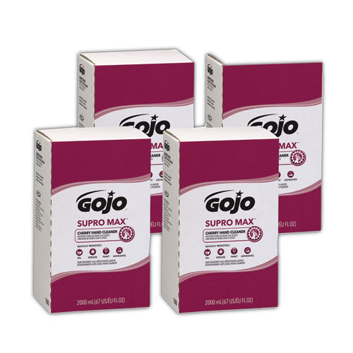Image of GOJO® SUPRO MAX Heavy Duty Hand Cleaner, Refill for GOJO PRO TDX 2000 Dispenser, Cherry Fragrance, 2,000 mL, 4/Carton
