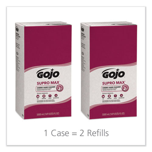 Image of GOJO® SUPRO MAX Heavy Duty Hand Cleaner, Refill for GOJO PRO TDX Touch-Free Dispenser, Cherry Scent, 5,000 mL, 2/Carton