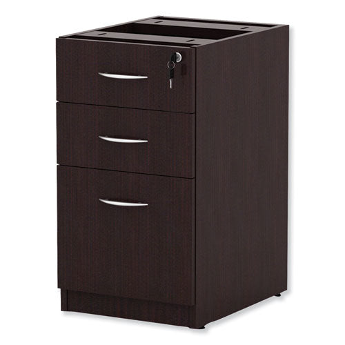 Image of Alera® Alera Valencia Series Full Pedestal File, Left/right, 3-Drawers: Box/box/file, Legal/letter, Espresso, 15.63" X 20.5" X 28.5"