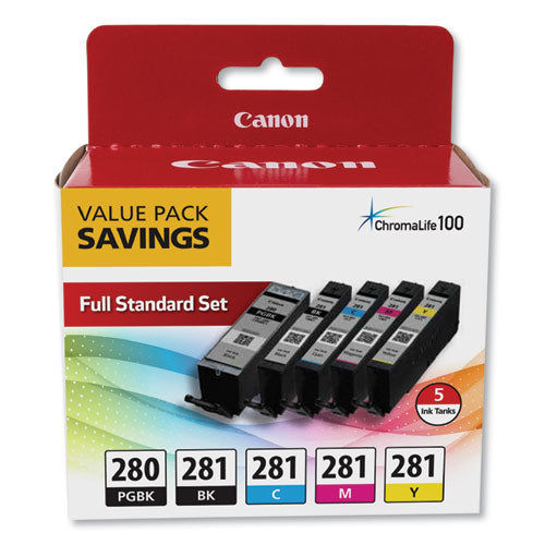 Image of Canon® 2075c006 (pgi-280; Cli-281) Ink, Black Xl/black/cyan/magenta/yellow