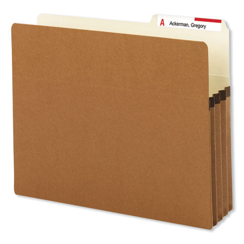 Image of Smead Redrope Drop Front File Pockets with 2/5-Cut Guide Height Tabs, 3.5" Expansion, Letter Size, Redrope, 25/Box