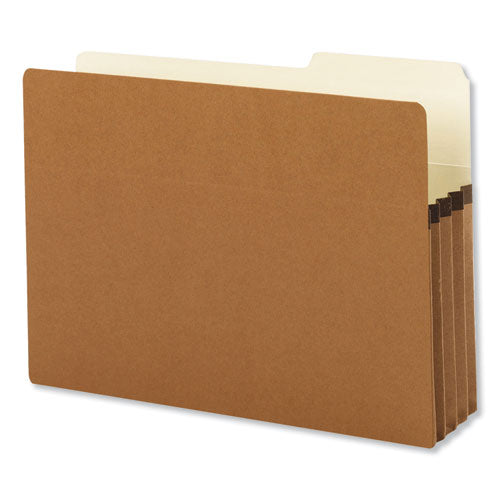 Image of Smead Redrope Drop Front File Pockets with 2/5-Cut Guide Height Tabs, 3.5" Expansion, Legal Size, Redrope, 25/Box