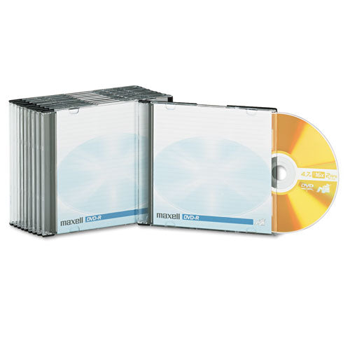 Image of Maxell® Dvd-R Recordable Disc, 4.7 Gb, 16x, Jewel Case, Gold, 10/pack