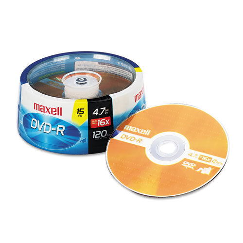 Image of Maxell® Dvd-R Recordable Disc, 4.7 Gb, 16x, Spindle, Gold, 15/pack