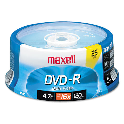 Image of Maxell® Dvd-R Recordable Disc, 4.7 Gb, 16x, Spindle, Gold, 25/pack