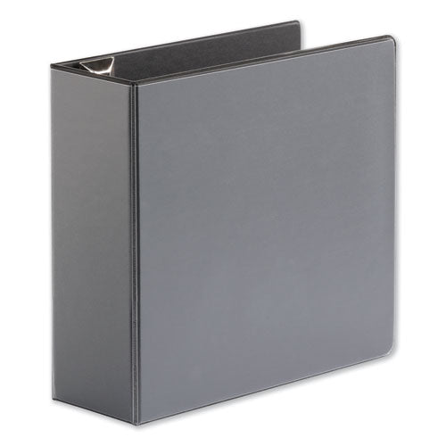 Image of Universal® Deluxe Easy-To-Open D-Ring View Binder, 3 Rings, 4" Capacity, 11 X 8.5, Black