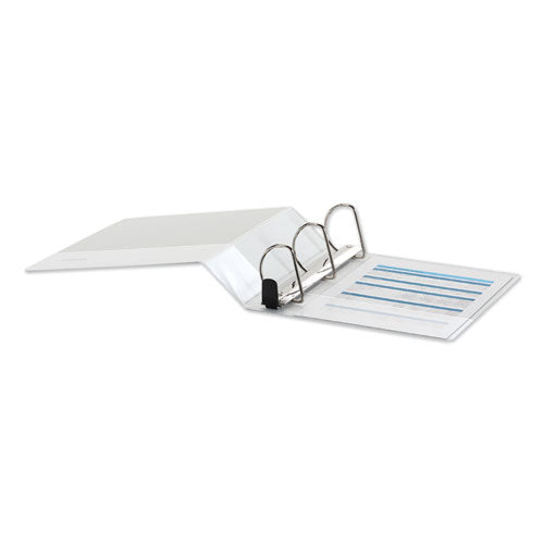 Image of Universal® Deluxe Easy-To-Open D-Ring View Binder, 3 Rings, 3" Capacity, 11 X 8.5, White