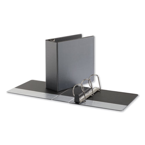 Image of Universal® Deluxe Easy-To-Open D-Ring View Binder, 3 Rings, 4" Capacity, 11 X 8.5, Black