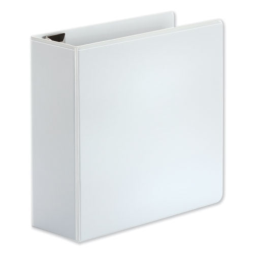 Image of Universal® Deluxe Easy-To-Open D-Ring View Binder, 3 Rings, 4" Capacity, 11 X 8.5, White