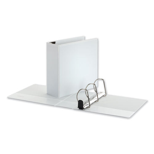 Image of Universal® Deluxe Easy-To-Open D-Ring View Binder, 3 Rings, 4" Capacity, 11 X 8.5, White