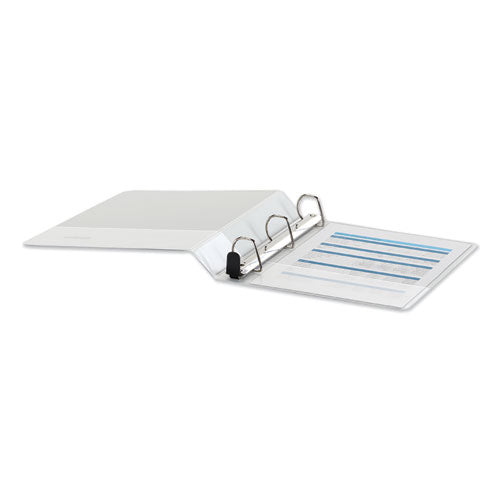 Image of Universal® Deluxe Easy-To-Open D-Ring View Binder, 3 Rings, 1.5" Capacity, 11 X 8.5, White