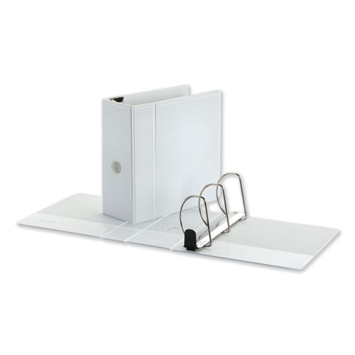 Image of Universal® Deluxe Easy-To-Open D-Ring View Binder, 3 Rings, 5" Capacity, 11 X 8.5, White