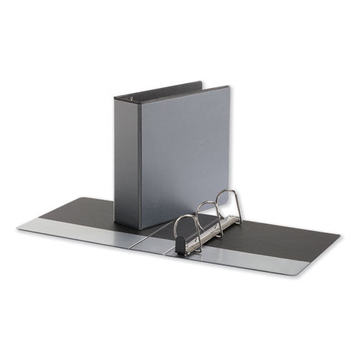 Image of Universal® Deluxe Easy-To-Open D-Ring View Binder, 3 Rings, 3" Capacity, 11 X 8.5, Black