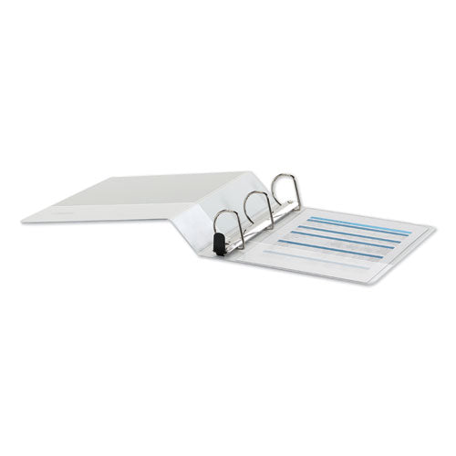 Image of Universal® Deluxe Easy-To-Open D-Ring View Binder, 3 Rings, 2" Capacity, 11 X 8.5, White