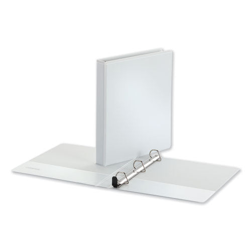 Image of Universal® Deluxe Easy-To-Open D-Ring View Binder, 3 Rings, 1" Capacity, 11 X 8.5, White