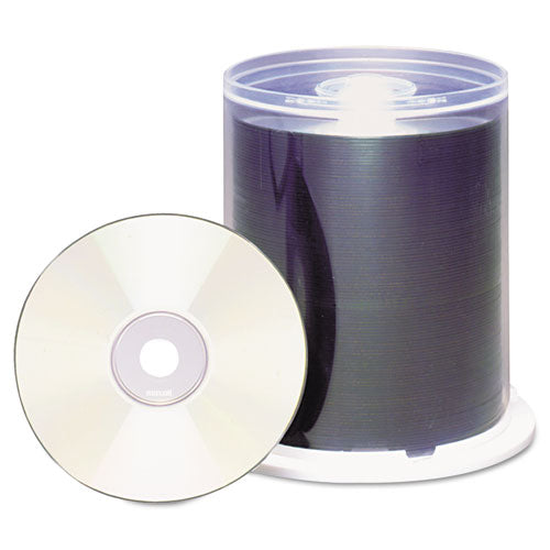 Image of Maxell® CD-R Printable Recordable Disc, 700 MB/80 min, 48x, Spindle, Matte White, 100/Pack