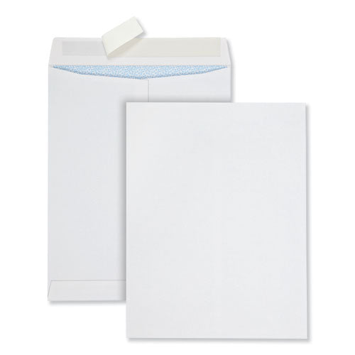 Image of Quality Park Redi-Strip Security Tinted Envelope, #13 1/2, Square Flap, Redi-Strip Adhesive Closure, 10 x 13, White, 100/Box