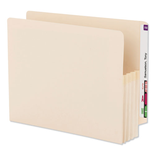 Image of Smead Manila End Tab File Pockets, 3.5" Expansion, Letter Size, Manila, 25/box