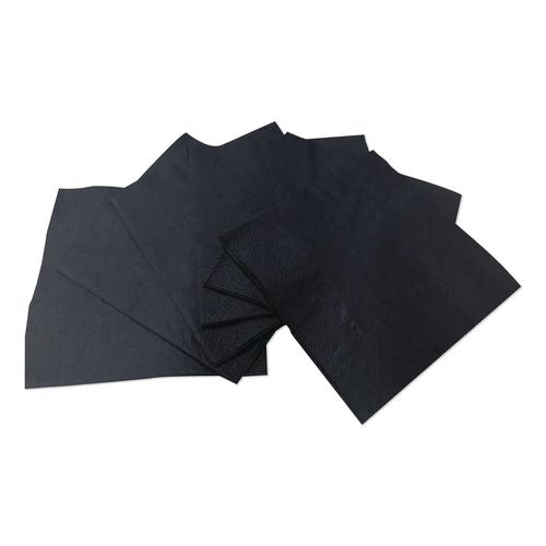Image of GEN Cocktail Napkins, 2-Ply, 9w x 9d, Black, 2,000/Carton