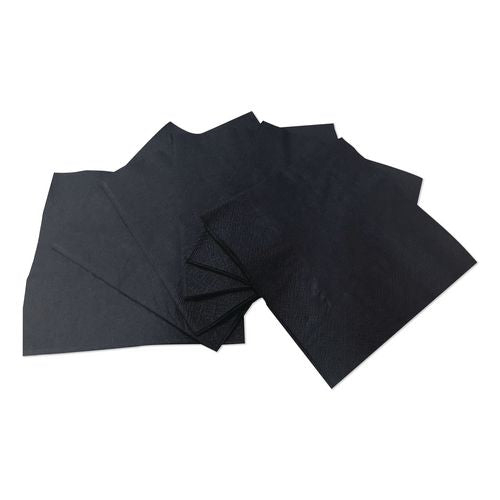 Image of GEN Cocktail Napkins, 1-Ply, 9w x 9d, Black, 4,000/Carton