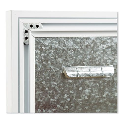 Image of U Brands 3N1 Magnetic Glass Dry Erase Combo Board, Monthly Planning, 36 x 24 (Actual Size: 35" x 23"), Gray/White Surface, White Frame