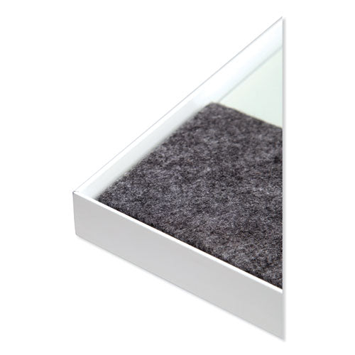 Image of U Brands 3N1 Magnetic Glass Dry Erase Combo Board, Monthly Planning, 24 x 18 (Actual Size: 23 x 17), Gray/White Surface, White Frame