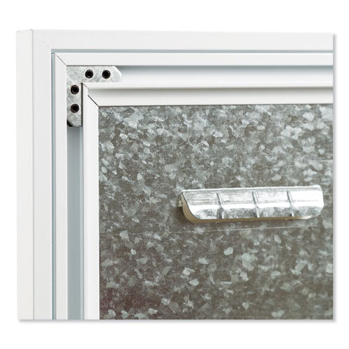 Image of U Brands 3N1 Magnetic Glass Dry Erase Combo Board, Monthly Planning, 24 x 18 (Actual Size: 23 x 17), Gray/White Surface, White Frame