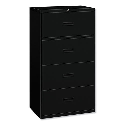 Image of HON® 400 Series Lateral File, 4 Legal/letter-Size File Drawers, Black, 36" X 18" X 52.5"