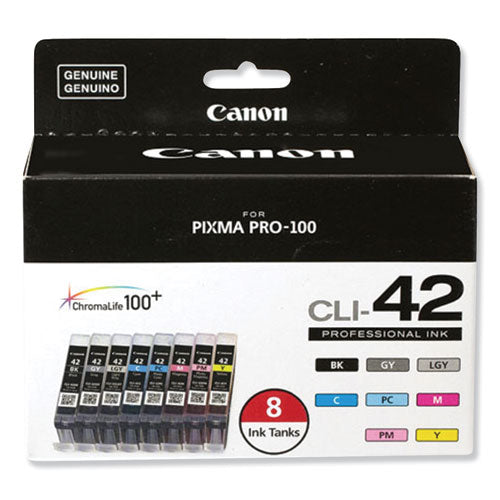 Image of Canon® 6384b007 (cli-42) Chromalife100+ Ink, Black/cyan/gray/light Gray/magenta/photo Cyan/photo Magenta/yellow