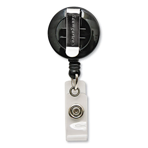 Image of SICURIX® ID Card Reel with Belt Clip, 30" Extension, Black