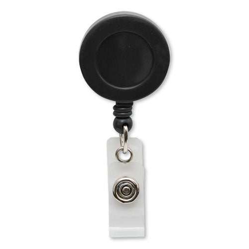 Image of SICURIX® Swivel-Style Spring-Clip Id Card Reel, 30" Extension, Black