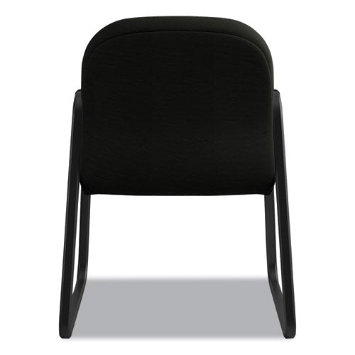 Image of HON® Pillow-Soft 2090 Series Guest Arm Chair, Leather Upholstery, 31.25" x 35.75" x 36", Black Seat, Black Back, Black Base