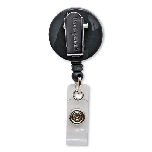 Image of SICURIX® Swivel-Style Spring-Clip Id Card Reel, 30" Extension, Black
