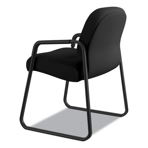 Image of HON® Pillow-Soft 2090 Series Guest Arm Chair, Fabric Upholstery, 23.25" x 28" x 36", Black Seat, Black Back, Black Base