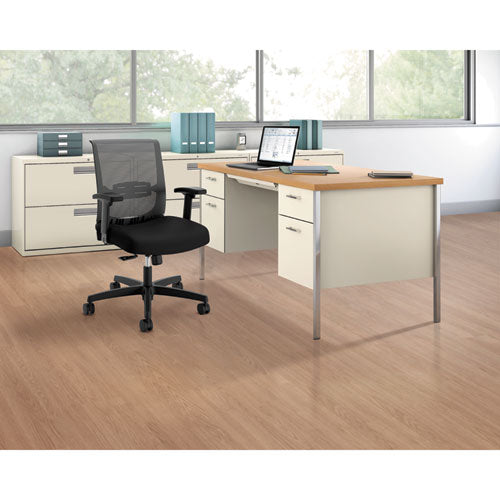 Image of HON® 34000 Series Double Pedestal Desk, 60" X 30" X 29.5", Harvest/putty