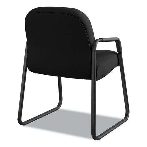 Image of HON® Pillow-Soft 2090 Series Guest Arm Chair, Fabric Upholstery, 23.25" x 28" x 36", Black Seat, Black Back, Black Base