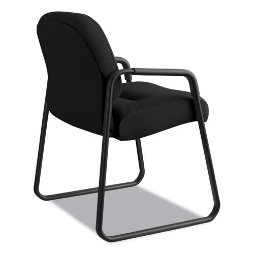 Image of HON® Pillow-Soft 2090 Series Guest Arm Chair, Fabric Upholstery, 23.25" x 28" x 36", Black Seat, Black Back, Black Base