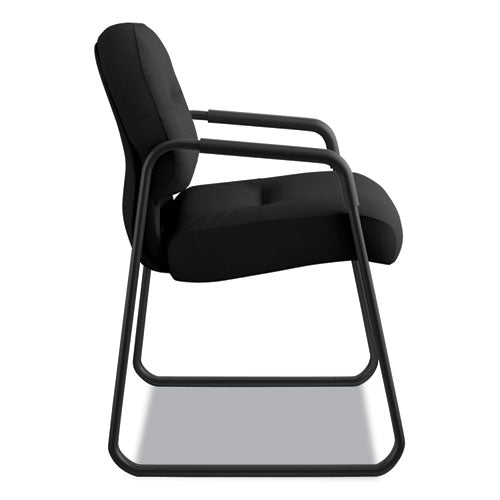 Image of HON® Pillow-Soft 2090 Series Guest Arm Chair, Fabric Upholstery, 23.25" x 28" x 36", Black Seat, Black Back, Black Base