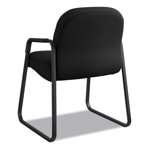 Image of HON® Pillow-Soft 2090 Series Guest Arm Chair, Fabric Upholstery, 23.25" x 28" x 36", Black Seat, Black Back, Black Base