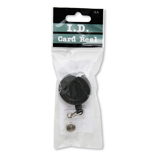 Image of SICURIX® Swivel-Style Spring-Clip Id Card Reel, 30" Extension, Black