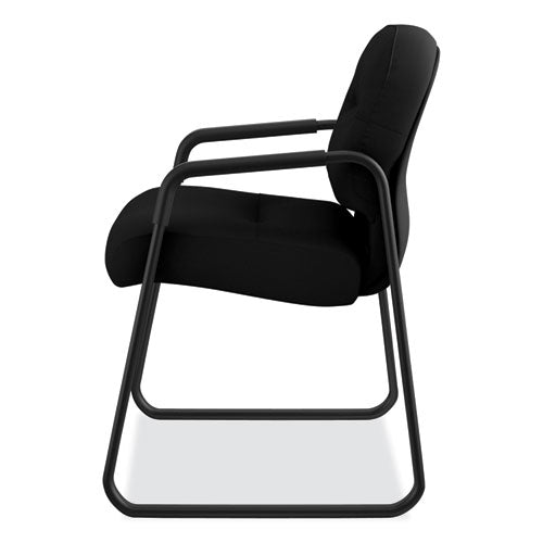 Image of HON® Pillow-Soft 2090 Series Guest Arm Chair, Fabric Upholstery, 23.25" x 28" x 36", Black Seat, Black Back, Black Base