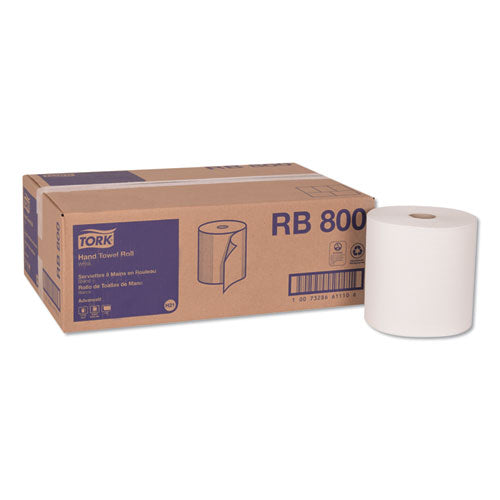 Image of Tork® Advanced Hardwound Roll Towel, 1-Ply, 7.88" x 800 ft, White, 6 Rolls/Carton