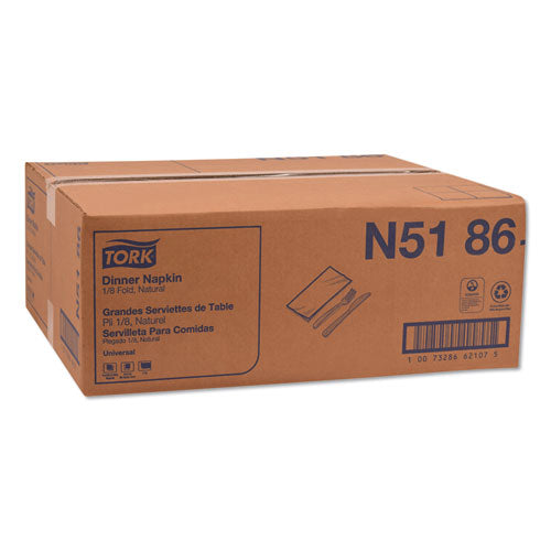 Image of Tork® Universal One-Ply Dinner Napkins, 1-Ply, 15" X 17", Natural, 250/pack, 12pk/ct